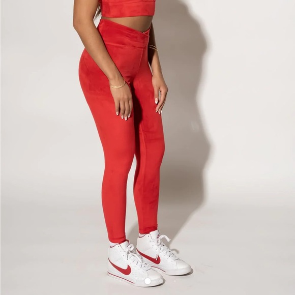 Agent84 Velour Pants in Red Velvet - Picture 6 of 6